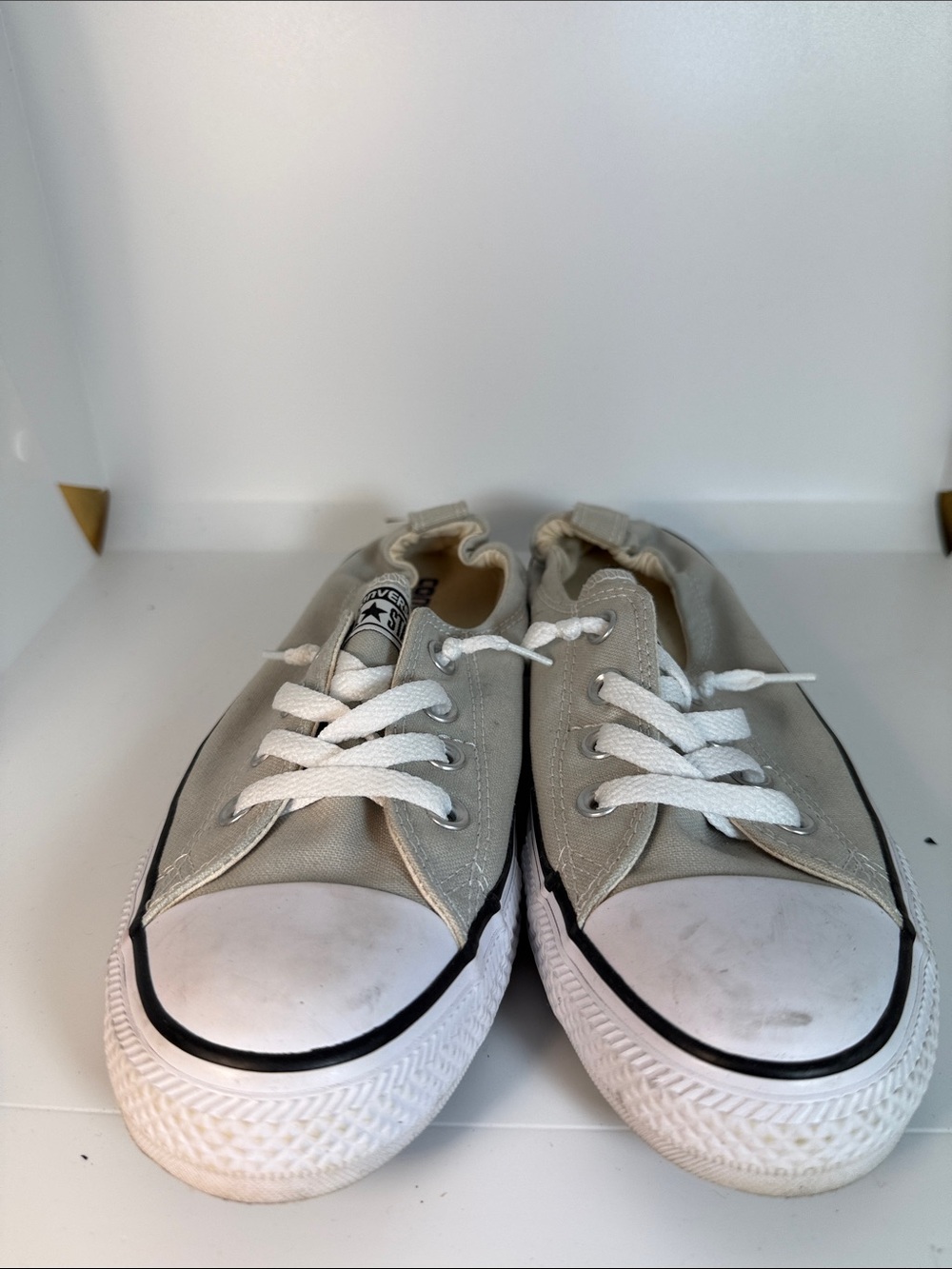 Converse Classic Low-Top Women’s Canvas Sneakers in Light Beige